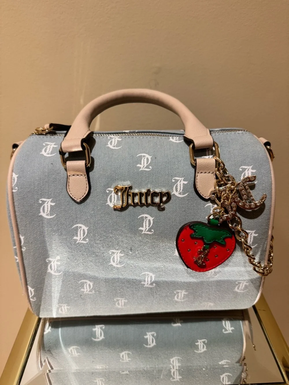 Juicy Couture ‘Denim Days’ Satchel with Strawberry Charm - Picture 5 of 5